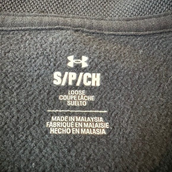 Under Armour Mens Small Black Quarter Zip Fleece Lined Pullover - Picture 2 of 7